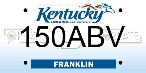 150ABV Kentucky License Plate