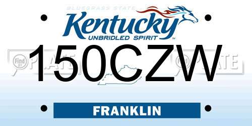 150CZW Kentucky License Plate