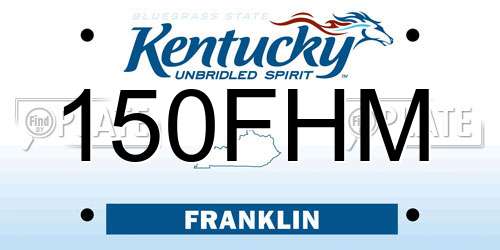 150FHM Kentucky License Plate