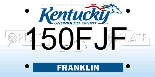 150FJF Kentucky License Plate