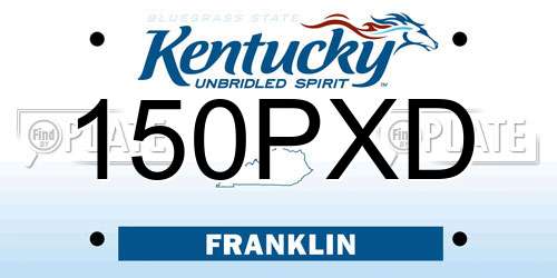 150PXD Kentucky License Plate