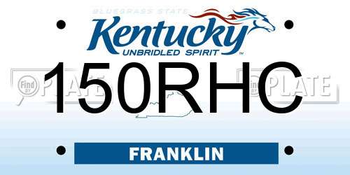150RHC Kentucky License Plate