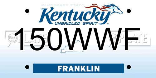 150WWF Kentucky License Plate