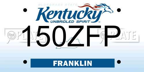 150ZFP Kentucky License Plate