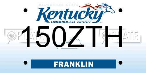150ZTH Kentucky License Plate