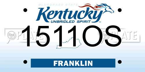 1511OS Kentucky License Plate