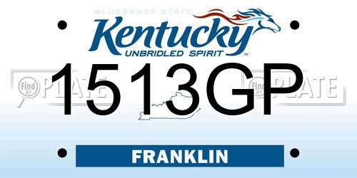 1513GP Kentucky License Plate