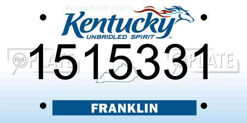 1515331 Kentucky License Plate