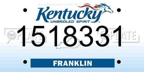 1518331 Kentucky License Plate