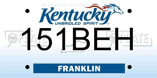 151BEH Kentucky License Plate