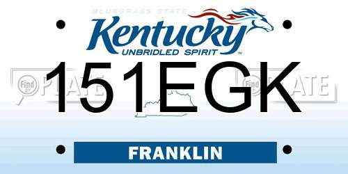 151EGK Kentucky License Plate