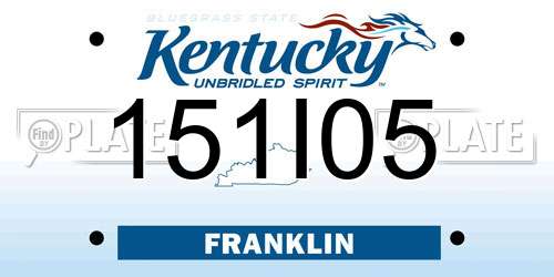 151I05 Kentucky License Plate