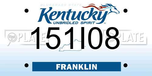 151I08 Kentucky License Plate