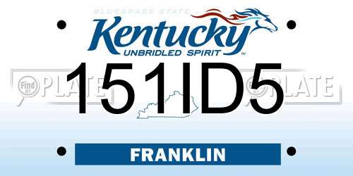151ID5 Kentucky License Plate