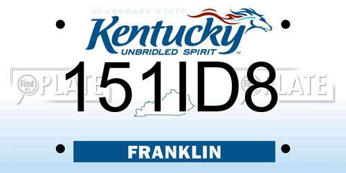 151ID8 Kentucky License Plate