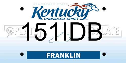 151IDB Kentucky License Plate