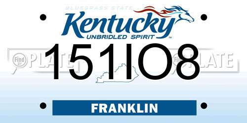 151IO8 Kentucky License Plate
