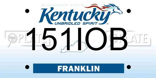 151IOB Kentucky License Plate