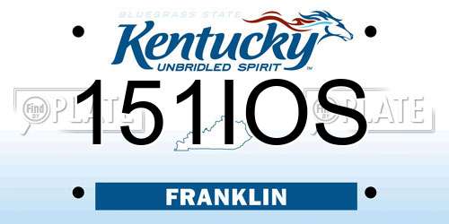 151IOS Kentucky License Plate