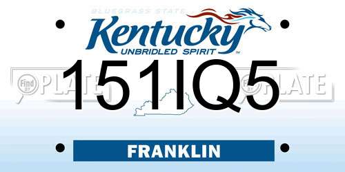 151IQ5 Kentucky License Plate