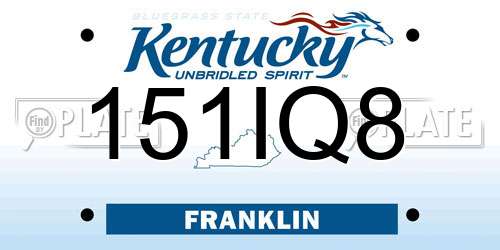 151IQ8 Kentucky License Plate