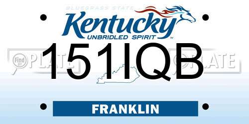 151IQB Kentucky License Plate