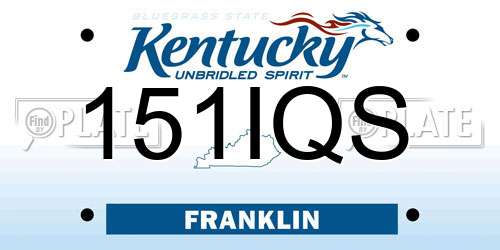 151IQS Kentucky License Plate