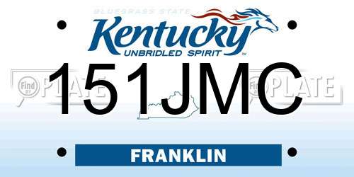 151JMC Kentucky License Plate