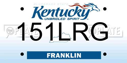 151LRG Kentucky License Plate