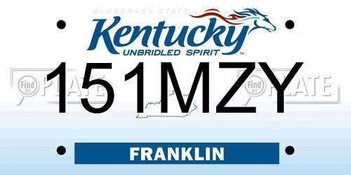 151MZY Kentucky License Plate