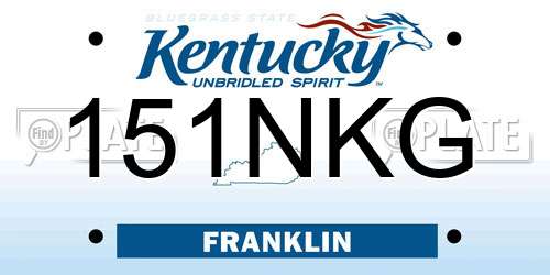 151NKG Kentucky License Plate