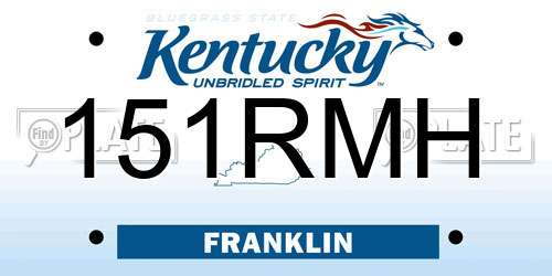 151RMH Kentucky License Plate