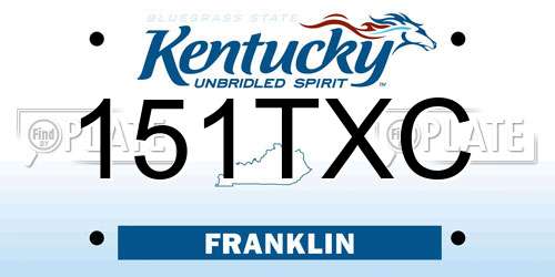 151TXC Kentucky License Plate
