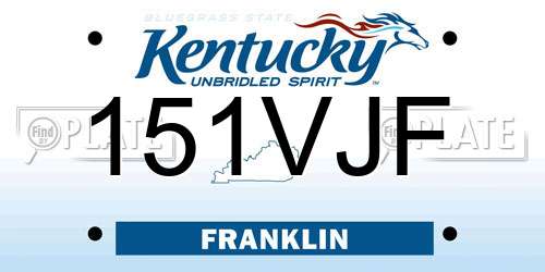 151VJF Kentucky License Plate