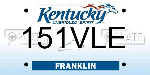 151VLE Kentucky License Plate