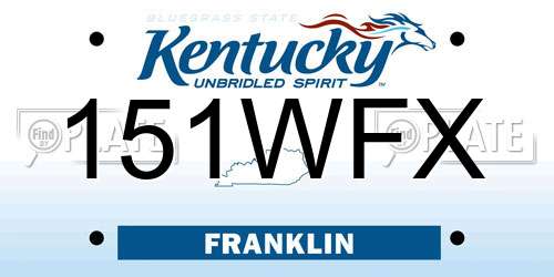 151WFX Kentucky License Plate