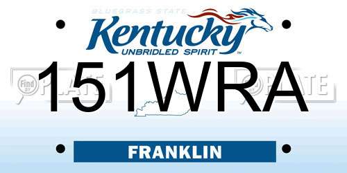 151WRA Kentucky License Plate