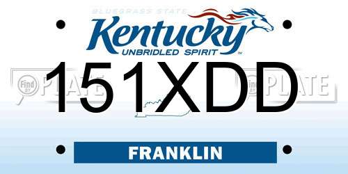 151XDD Kentucky License Plate