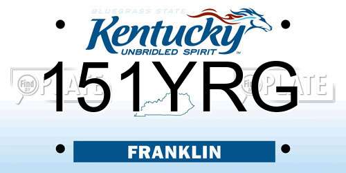 151YRG Kentucky License Plate