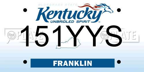 151YYS Kentucky License Plate