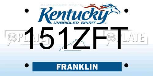 151ZFT Kentucky License Plate