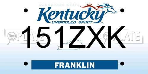 151ZXK Kentucky License Plate