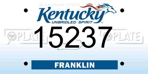 15237 Kentucky License Plate