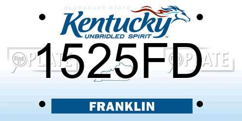 1525FD Kentucky License Plate