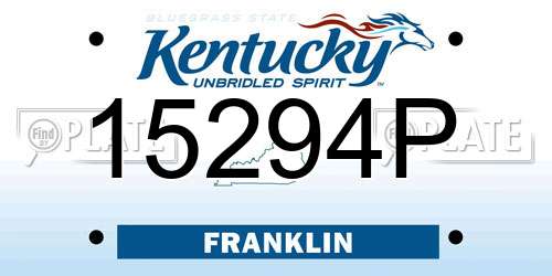 15294P Kentucky License Plate