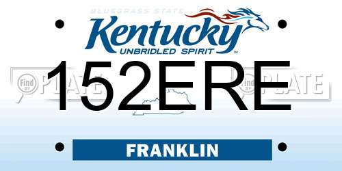 152ERE Kentucky License Plate