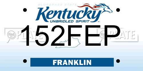 152FEP Kentucky License Plate