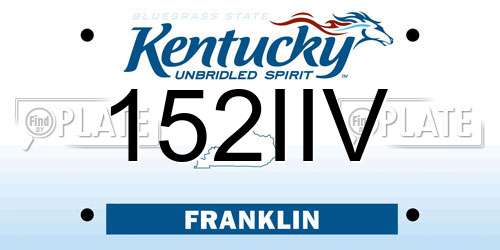 152IIV Kentucky License Plate