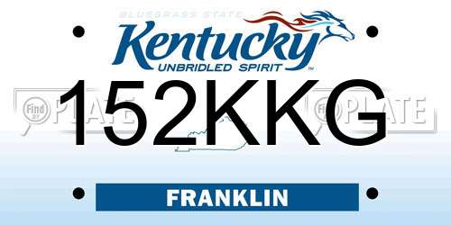 152KKG Kentucky License Plate