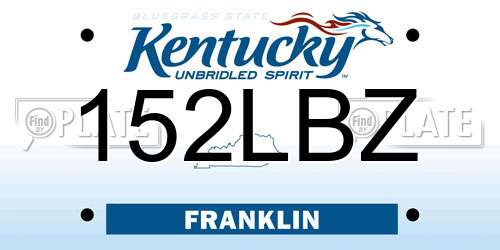 152LBZ Kentucky License Plate